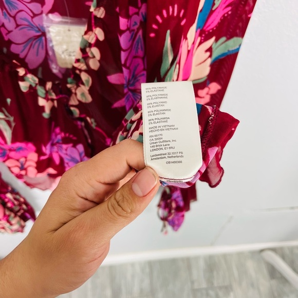 NWT Free People Of Paradise Floral Bell Sleeve Sheer Blouse - Picture 5 of 7